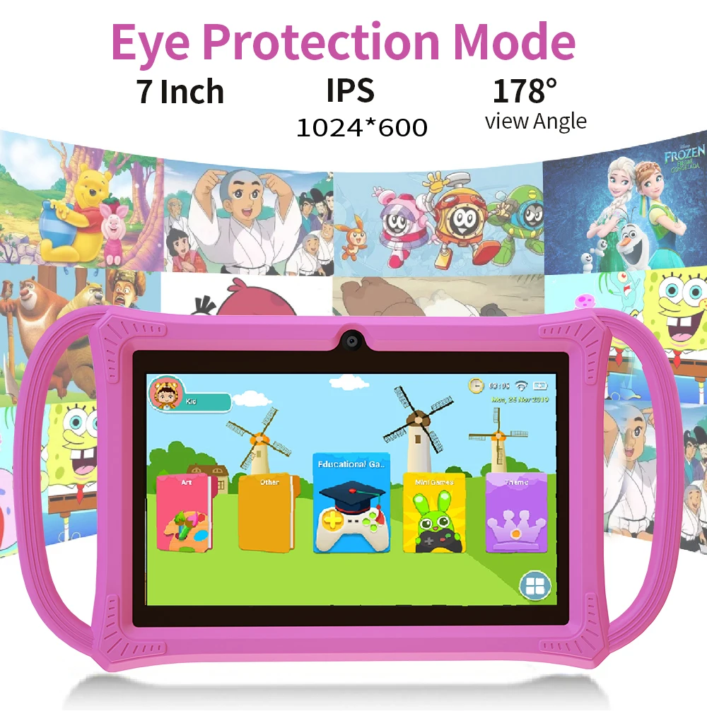 2025 Original Latest K8-7.0 inch Kids Tablet Quad Core Android 9.0 System 4GB RAM 64GB ROM Mini Children's Tablet 5G WIFI 3