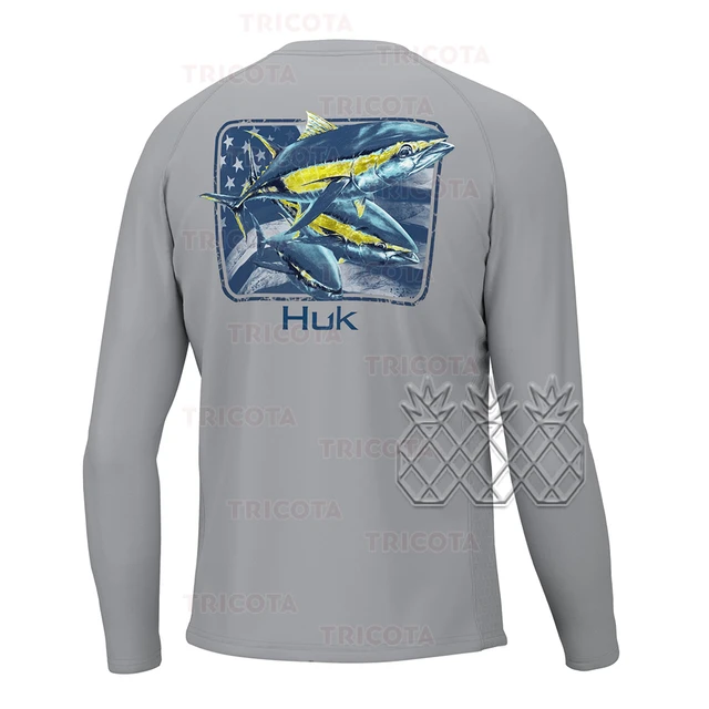 HUK Fishing Shirts Summer Long Sleeve Fishing Shirt Men
