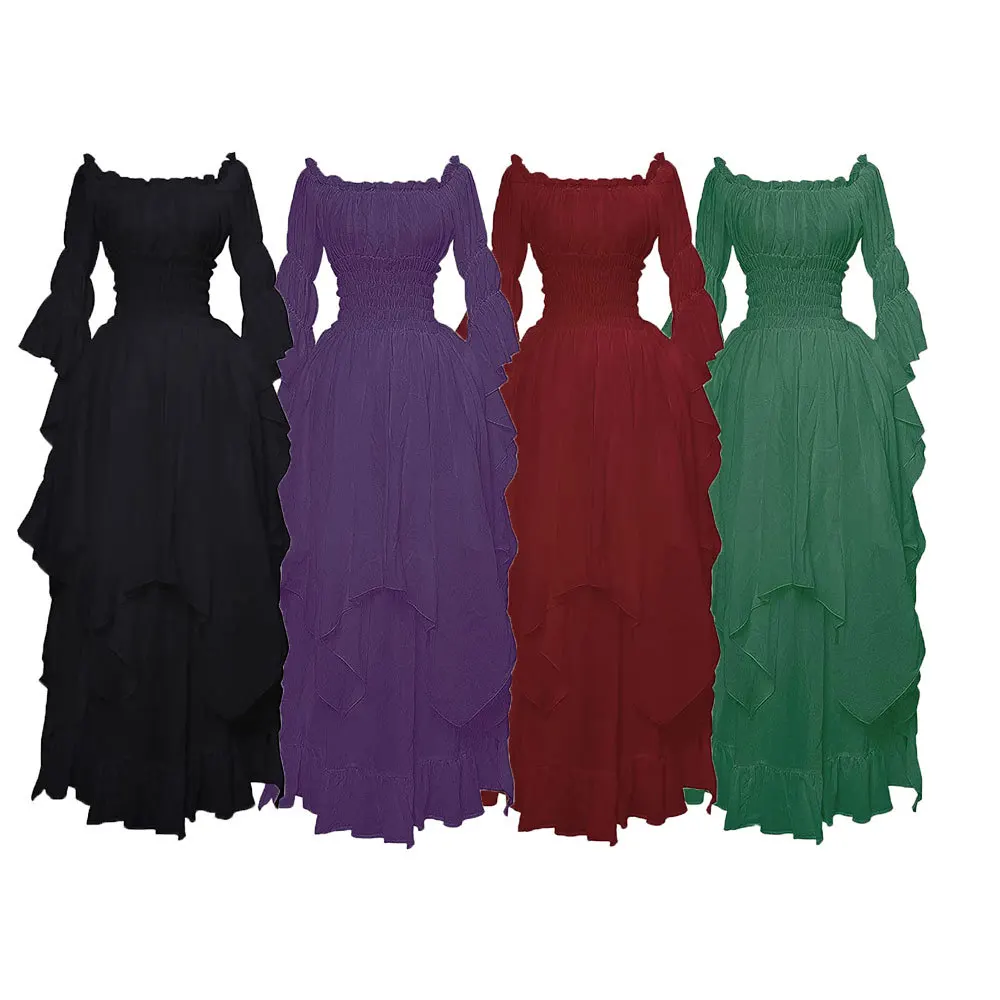 

Женские костюмы на Хэллоуин, средневековое платье ведьмы для женщин, косплей, вампир, невеста, Хэллоуин, вечерние представлений, косплей костюм