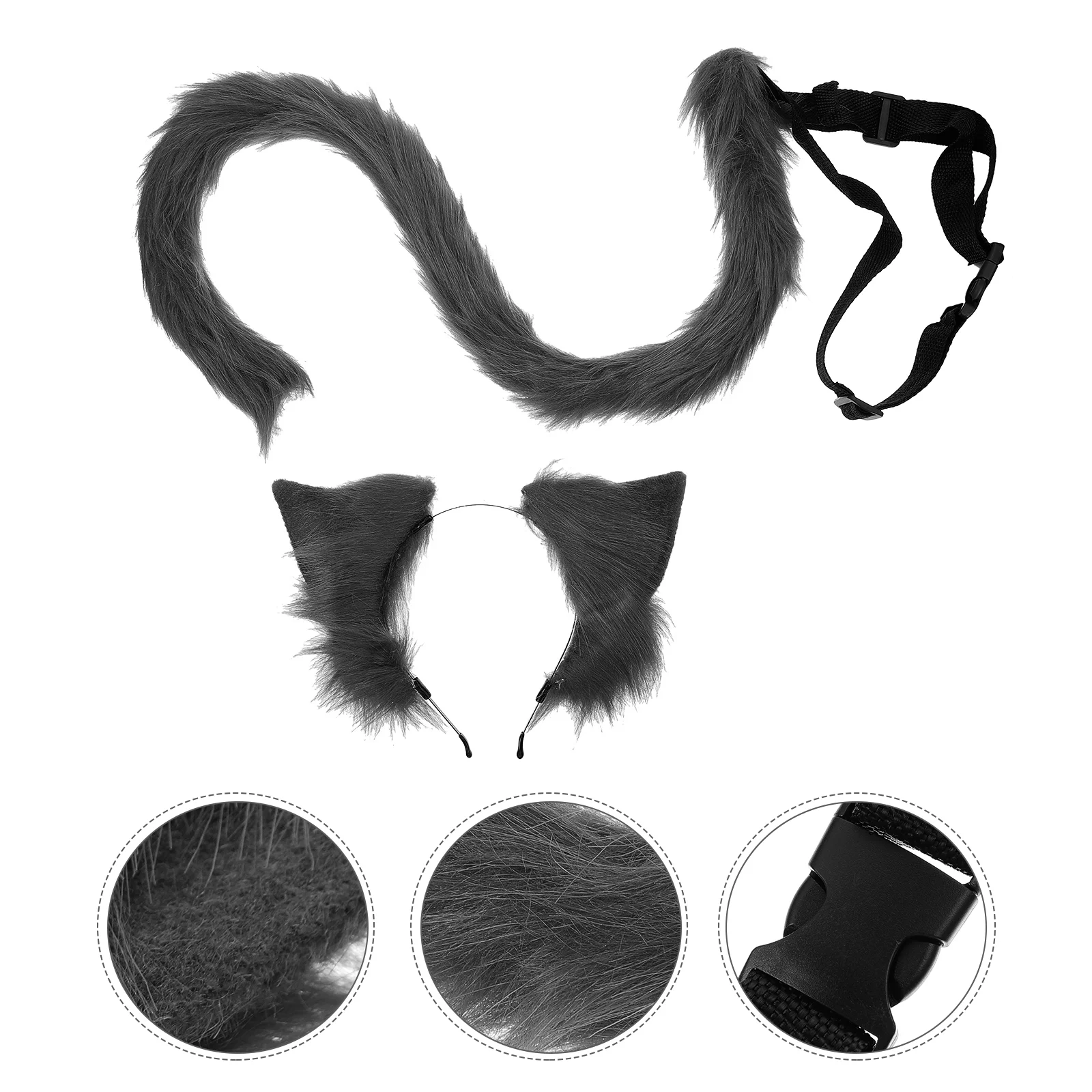 

Tiara Cat Ear Animal Tail Headband Cosplay Prop Accessory Halloween Hair Hoop Costume Party The