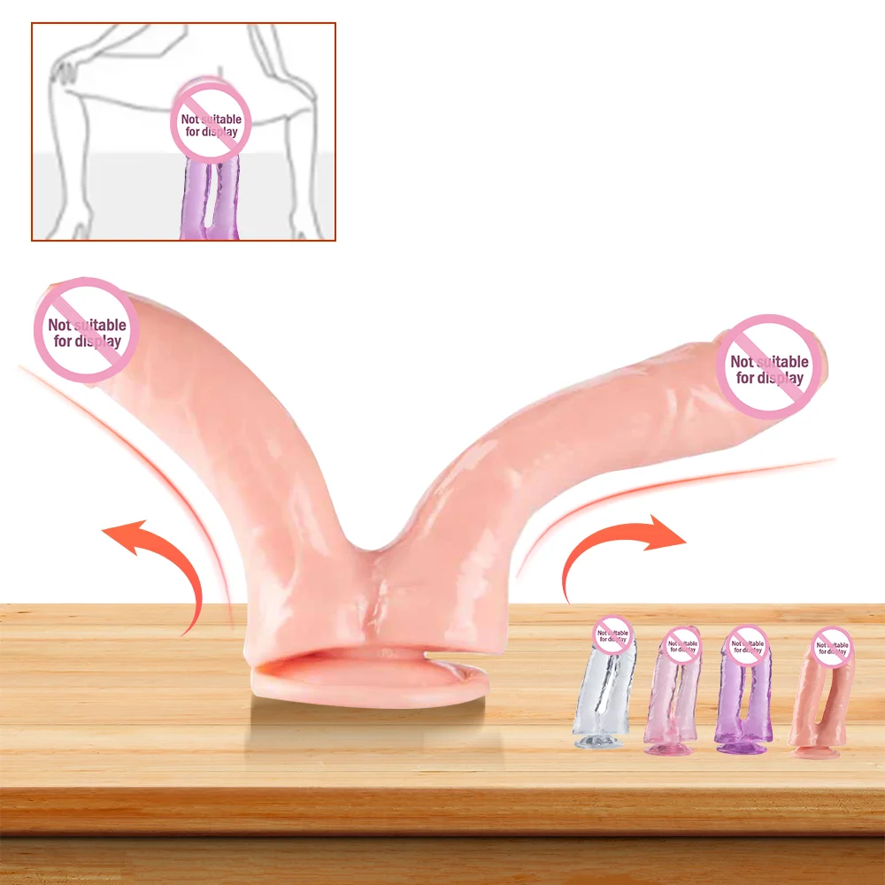 Double Ended Dildo Sex Machine Realistic Dildo With Suction Cup G-spot Orgasm Anal Plug Sex Toy for Women JoinJJtoy Sex Toys