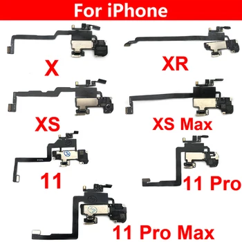 Ear Earpiece Speaker Sound For iPhone X XR XS 11 Pro Max 15 Plus Earphone Top Receiver Promixity Light Touch Sensor Flex Cable