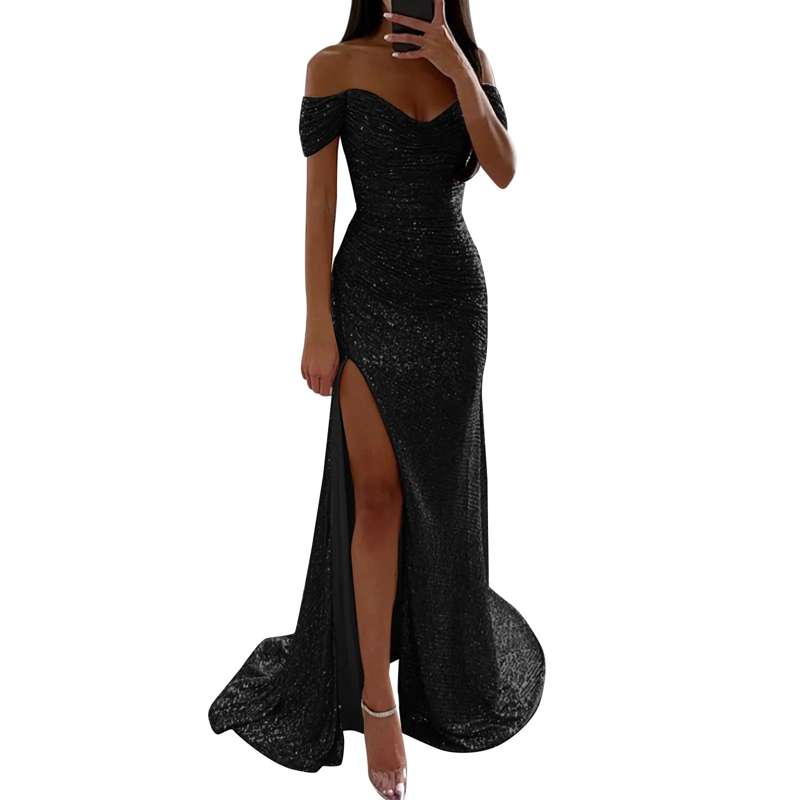 

Fitted Dress Shirt for Women Women's Prom Dress Party Dress Sequin Dress Maxi Dress Short Sleeve Dresses for Women Casual Summer