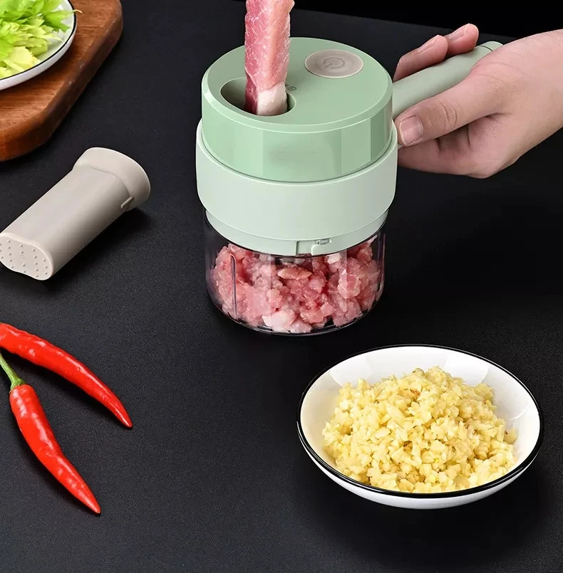 Electric Vegetable Cutter Set 2023 Release - 4 in 1 Portable, Rechargeable,  Wireless Food Processor & Chopper Machine for Pepper, Garlic, Onion