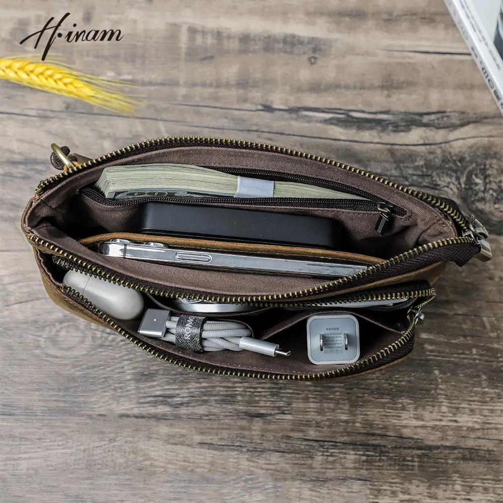 CONTACT'S Vintage Men's Clutch Bag RFID Genuine Leather Clutch Wallet Bag  Casual Long Purse Large Capacity Travel Handbag Male