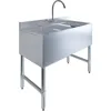 Stainless Steel Bar Sink (Sink Size: 38"x19" Three Bowl + Faucet) Kitchen Sinks Multifunction Fixture Home Improvement 1