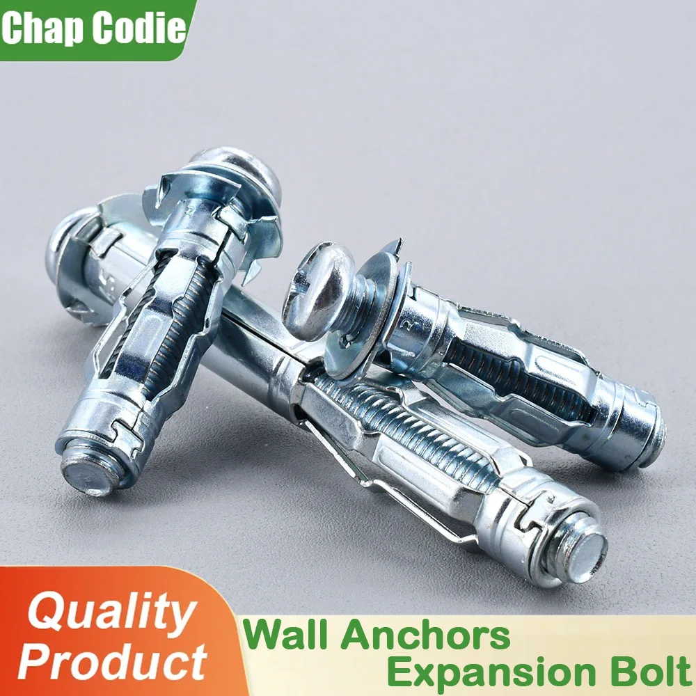 M4 M5 M6 M8 Wall Screw Fix Gypsum Board Expansion Screw Aircraft Tube Pipe Hollow Wall Anchors Gypsum Board Expansion hexagon bolt screw