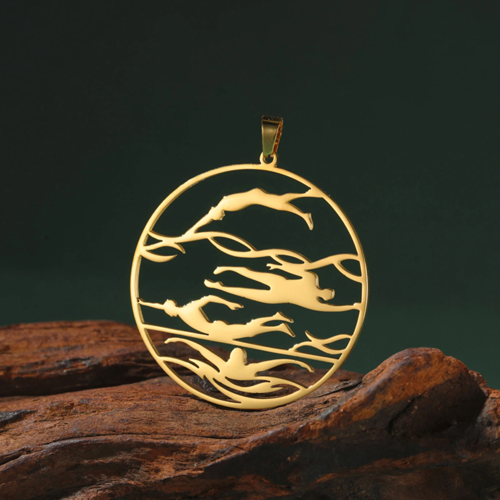 

Freestyle Swimming Charms For Jewelry Making Stainless Steel Sports Pendants Diy Necklaces Keychains Earrings Charm Accessories