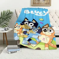 Cartoon Cute B-Bluey-S Dog Blanket Soft Plush Nap Sofa rug for Living Room Warm Office Bedroom Birthday Home Travel Kid Gifts 1