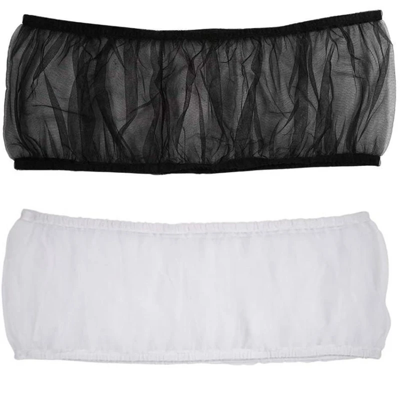 2 Pcs Bird Cage Seed Catcher Parrot Guard Mesh Net Cover Elastico Shell Soft Airy Gonna Trappole Cestino Gabbia (Nero/Bianco)