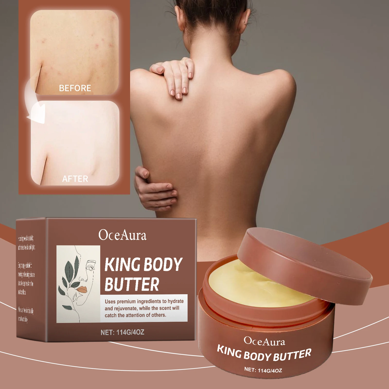 OceAura King Body Butter Body Moisturizer Winter Hydration, Moisturization,  Skincare Relieve Dryness, Softness, 4 oz 5