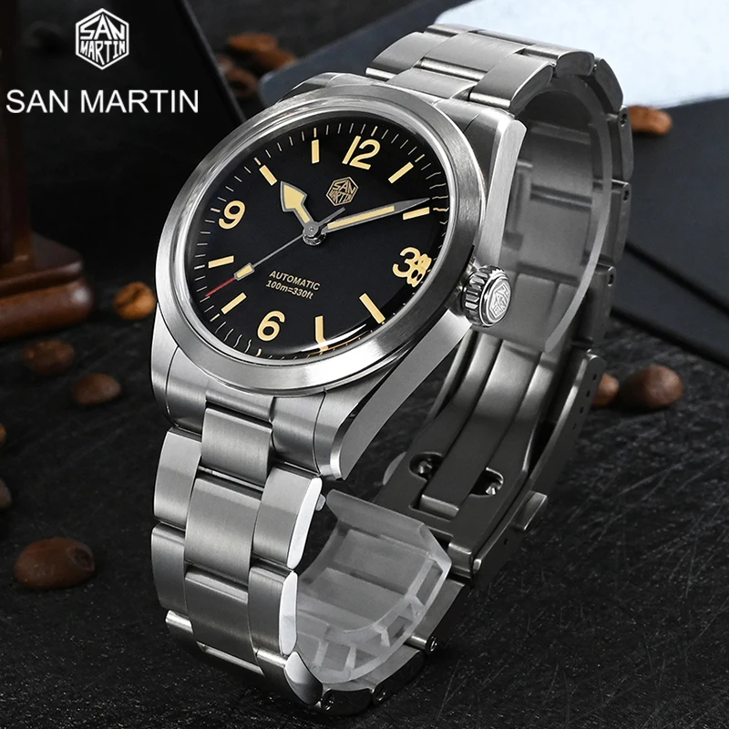 

San Martin Men Watches 36MM Sapphire Crystal C3 Luminous 100M Water Resistance Japan NH35 Automatic Mechanical Dive Watch