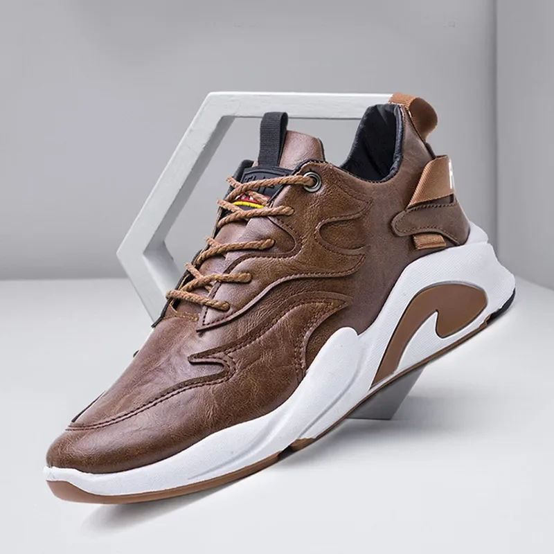 Fashion Male Sneakers Breathable Men's Sports Shoes Soft Sole Non-Slip Casual Sneaker Athletic Training Leather Men Shoes