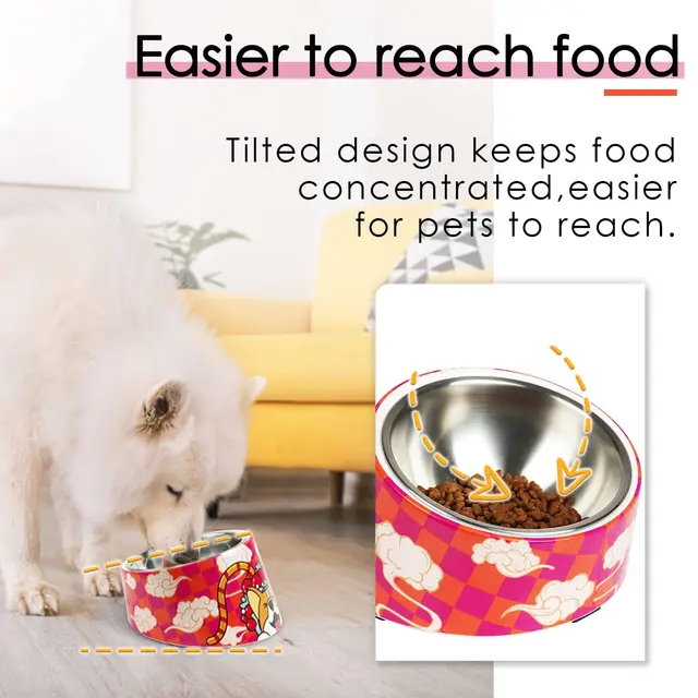 Superdesign Anti-Backflow Device 15 ° Tilted Bowl, Suitable for Cats and Dogs - Non-Slip, Anti-Spill Pet Feeder, Anti-Spill Design, 15 ° Slope Allows Easy Access to Food Bowl, Durable Plastic/Bamboo/Structure, 0.5 Cup Capacity, Blue - Suitable for Small Dogs and Elderly Pets 3