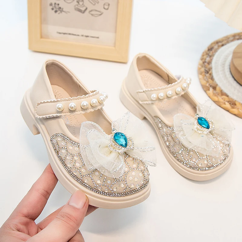 

Girl's Leather Dress Shoes School Uniform Princess Shoes Formal Wedding Church Oxford Loafer Flats for Kids