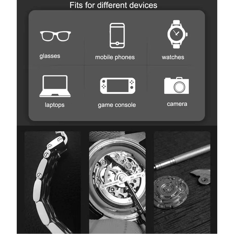 0.6mm-2.0mm 새로운 시계 제조 업체 스크루 드라이버 시계 안경 플랫 블레이드 크로스 블레이드 스크루 드라이버 시계 액세서리 수리 도구 키트