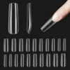 500-Piece Clear Square Long Press-On Nail Tips Set