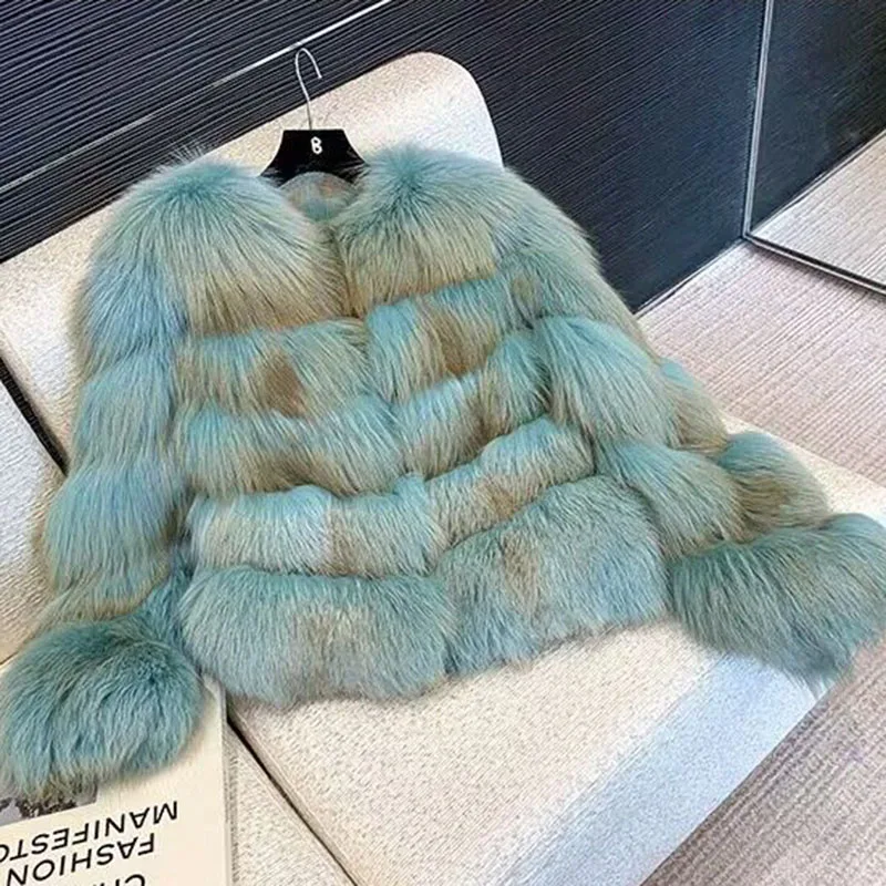 

Overcoat 2023 New Thicken Women Fur Coat Female Autumn Winter Fashion Temperament Imitation Fox Hair Thicken Fur Coat NBH914