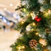 6/6.5/7.5 Ft Artificial TreePre-Decorated Pencil Christmas Tree Pre-Lit Holiday Tree PVC Flocked Frosted Tips Warm White Lights 2