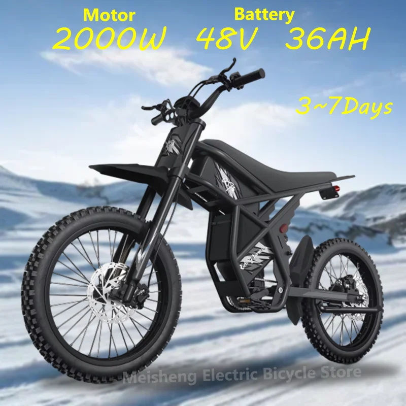 GT73 Electric Dirt Bike 2000W Electric Dirtbike 25&rdquo; Tires 1747Wh Dual Battery EBike Max 37 MPH Dual Hydraulic Brakes Suspension