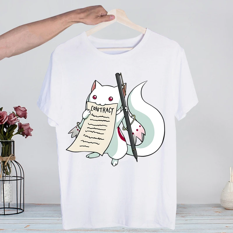 Retro Washed Madoka Magica Graphic Tee - Men’s Harajuku Streetwear