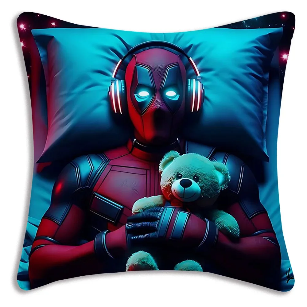 Pillow Covers Hot Super Hero Deadpools Cartoon Sofa Decorative Home Double-sided Printing Short Plush Cute Cushion Cover
