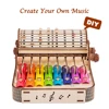 URY 3D Wooden Piano Hand Crank Xylophone Percussion Musical Instruments DIY Toy Rhythm Device Model for Children Christams Gift 3