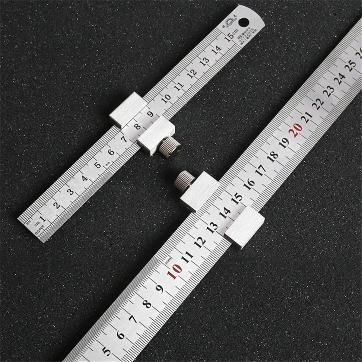 고품질 측정 도구 목공 도구 강철 자 위치 지정 리미트 블록 150mm 측정 재고 있음