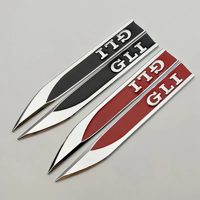 2Pcs 3D Metal Logo Gli Badge Decal Car Fender Emblem Sticker Per Volkswagen Vw Jetta 4 Mk4 Mk5 Mk6 Mk7 Gli Sticker Accessori