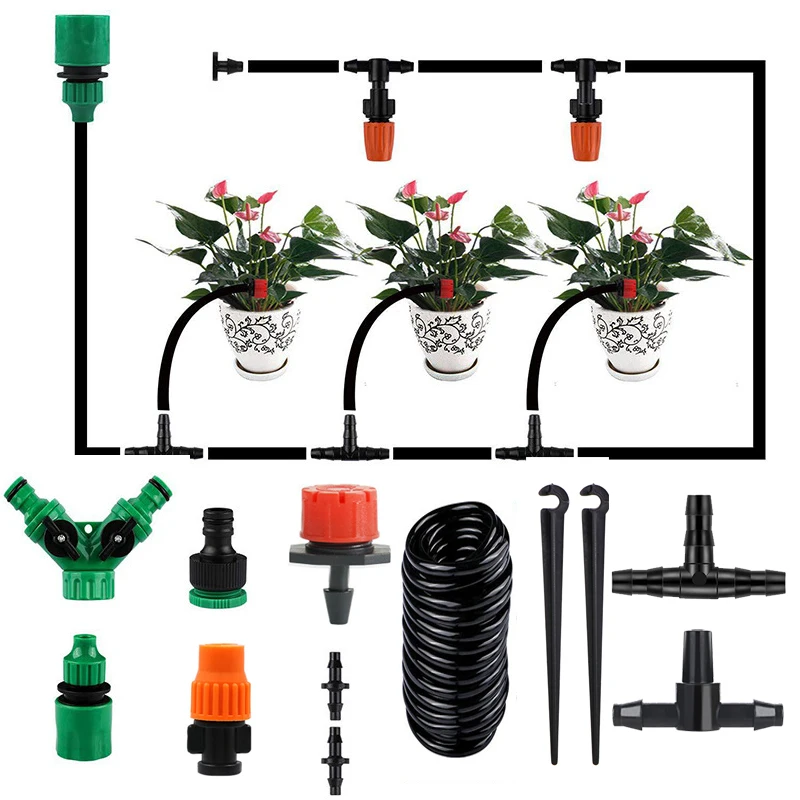 

Water Sprinklers Hose Adjustable Drip Irrigation Watering System Garden Balcony Bonsai Potted Plants Dripper Sprinkler