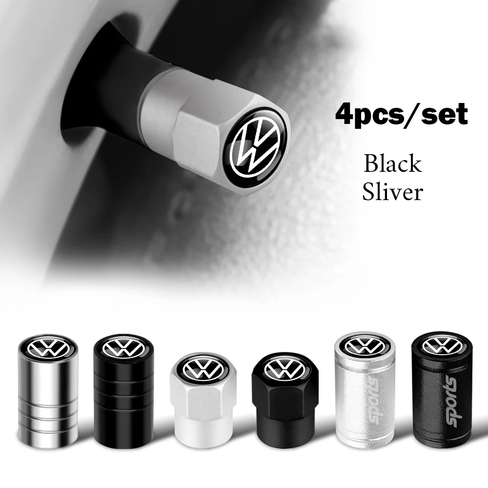 Car 3D Metal Wheel Stem Air Valve Caps Tire Dust Cover for Volkswagen VW GTI R Golf 7 Polo Tiguan Passat Jetta Lavida Rline tire valve caps