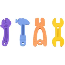 

4Pcs Baby Silicone Teethers Food Grade Silicone Chew Teething Toy Baby Teething Product Accessories For Pacifier Chains BPA Free
