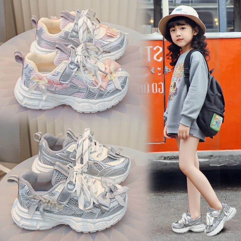 Girls Autumn Thick Bottom Soft Sole School Sports Sneakers