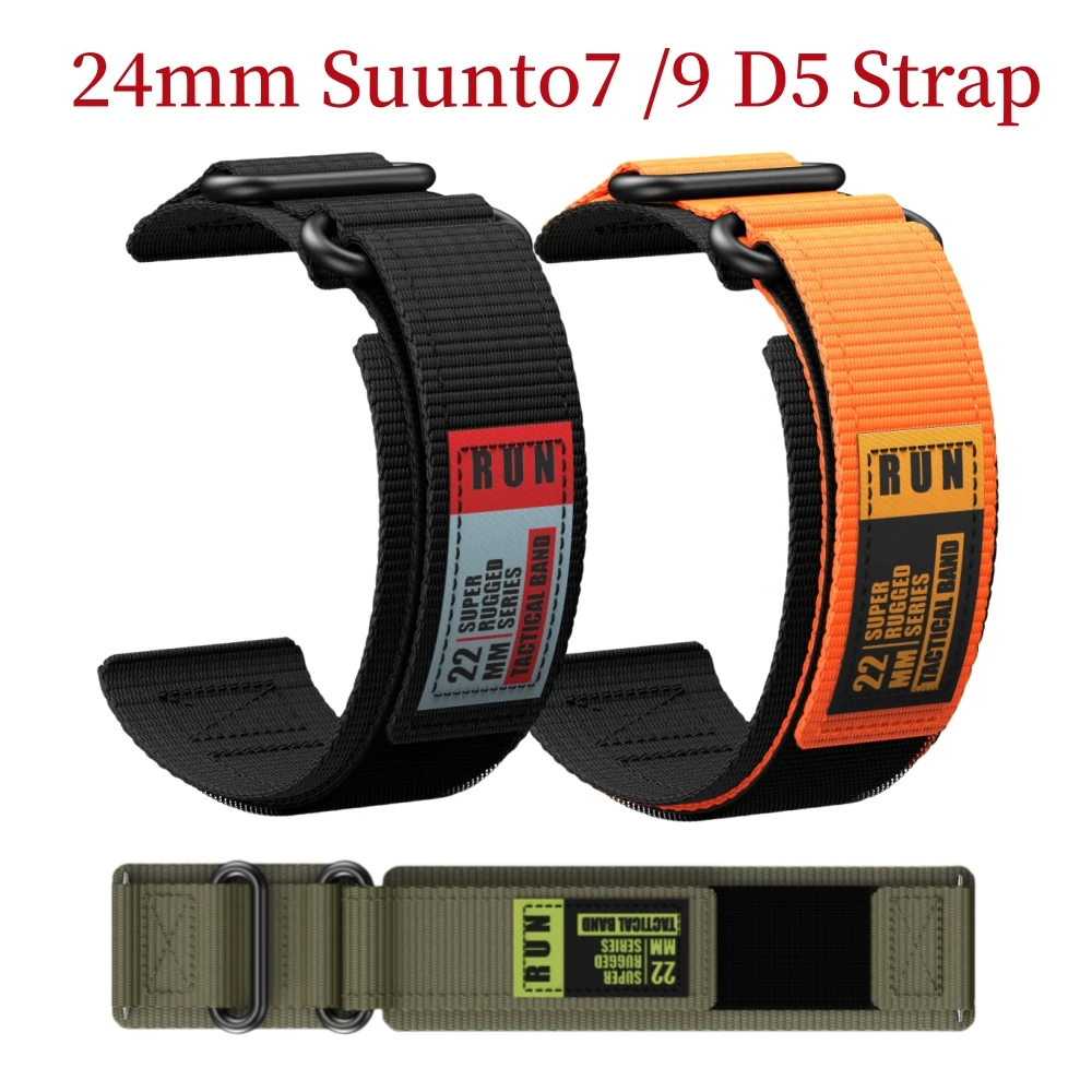 Lokeke Cinturino In Silicone 24mm Per Suunto 7, 9, 9 Baro, D5, Spartan Sport Baro, Ricambio Morbido, Regolabile, Nero