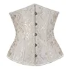 Caudutas Women Corset Underbust Bustiers Floral Gothic Corset Sexy Lingerie Top Jacquard Corset Cupless Costume Plus Size Red
