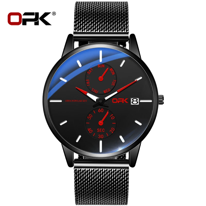 

OPK Classic Men's Quartz Watch Fashion Waterproof Luminous Simple Men's Sports Watch Weekly Chronograph Leisure Men's Watch