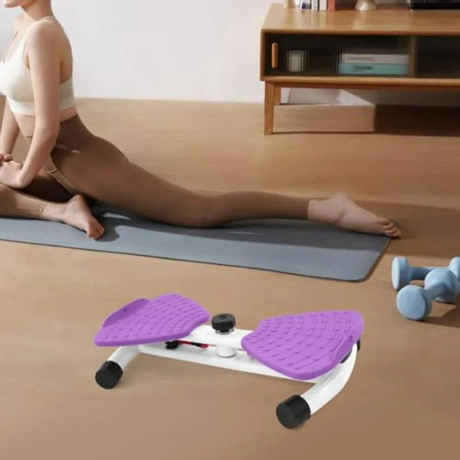 Waist Twister Exercise Board With Resistance Bands, Waist Twister Machine Exercise Purple, Pp Iron Construction,Dual Pedal Desig