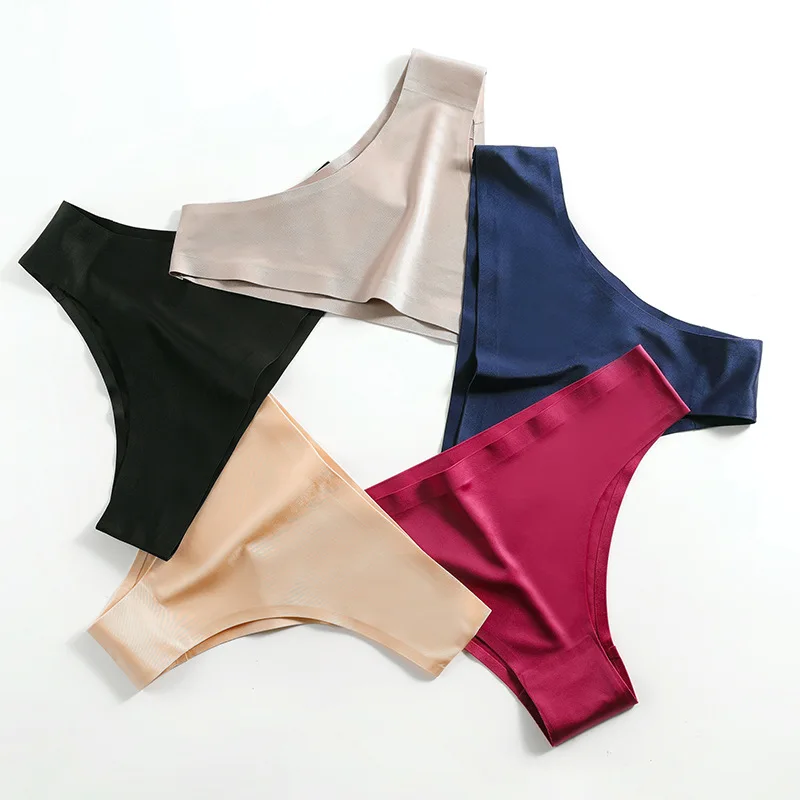 

Ice Silk Seamless Women's Yoga Underwear Sexy Girl Pants Intimate Underwear 3 Pieces