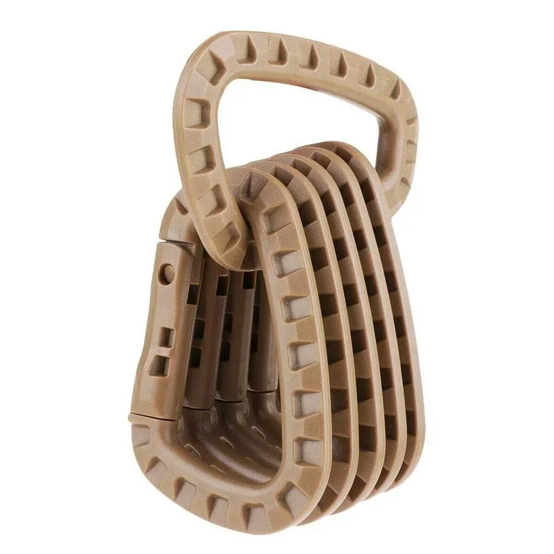 Light and Medium-sized Tactical Outdoor Mountaineering Buckle 6pcs Plastic Steel Quick Hook Keychain D-shaped Buckle