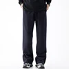 Personalized Knitted Casual Pants Men Thick Wide Leg Fashion Streetwear Designer Trousers Loose Male Zipper Pants 3