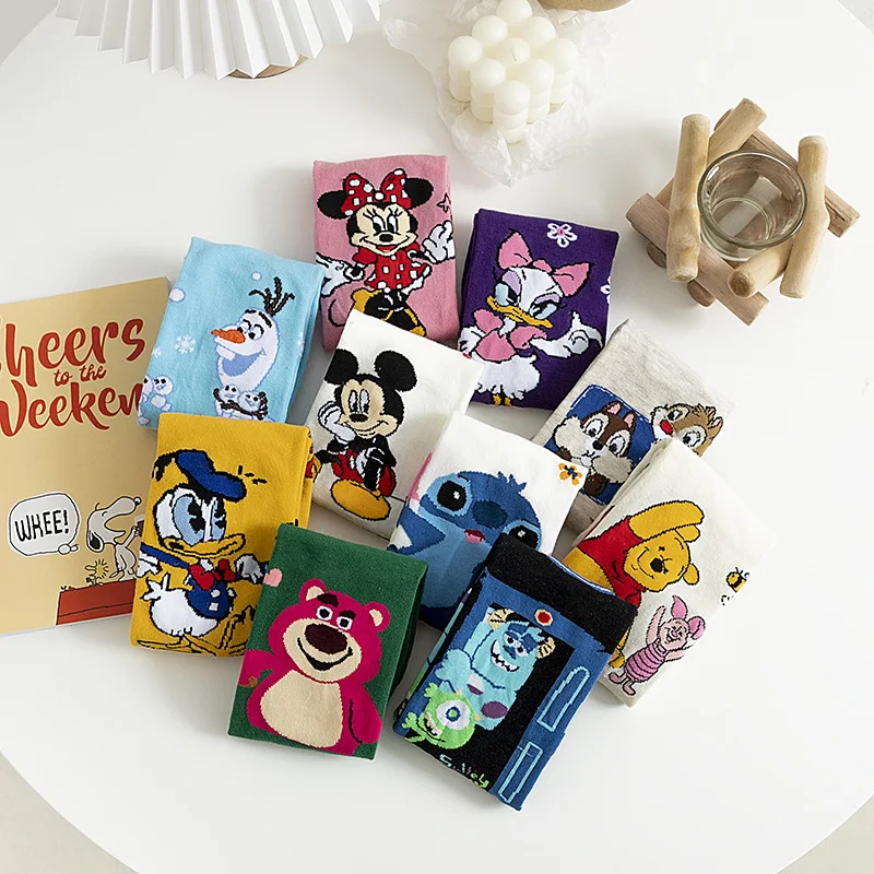 Anime Disney Women's Mid length Cotton Socks Boys Girls' Stitching Cosplay Movable Dolls Sleeping Mid length Decorative Gifts kids socks,women socks