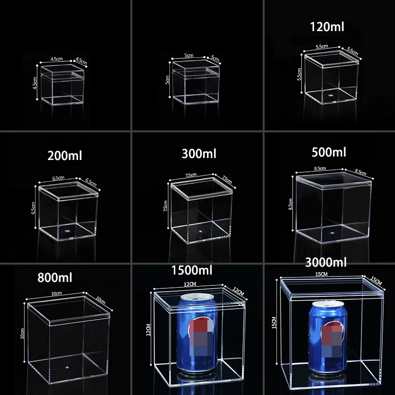 Transparent Acrylic Boxes With Cover Plastic Organizer Gift Packing Box Food Candy Storage Container For Home Figure Toy Display 5