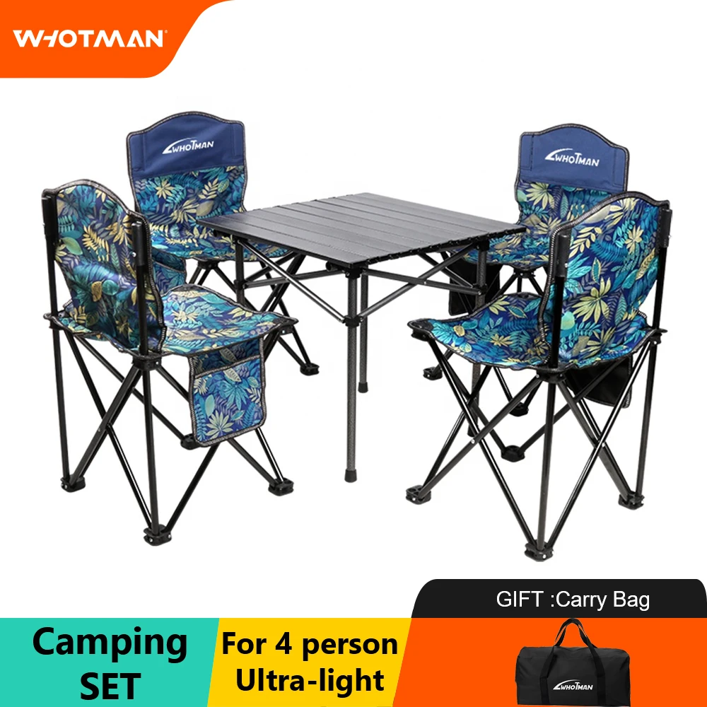 PortableFoldableChairandTableSetAluminumAlloyCarbonSteel