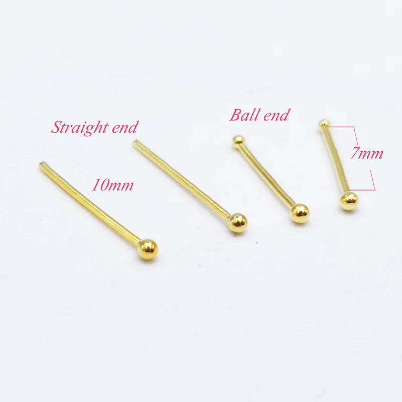 12pcs/pack 925 sterling silver Tiny 1.2mm nose studs pin piercing Ball Shape Nose ring piercing jewelry 3