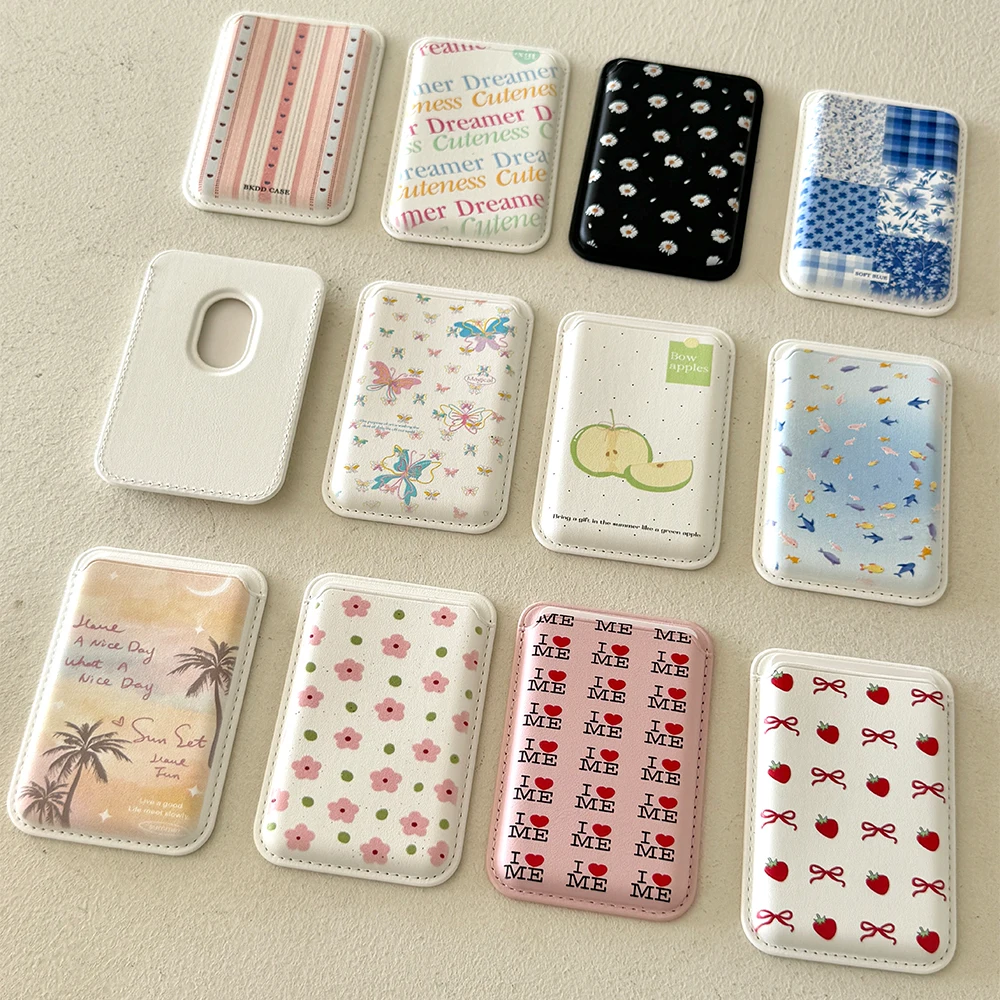 Portafoglio in pelle magnetica colorata per iPhone 17 16 15 14 13 12 Pro Max o Samsung S25 S24 S23 Ultra Card Bag Accessori per telefoni