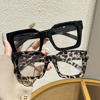1Pc/2Pcs Trendy and Fashionable Casual Large-Frame Rectangular Glasses, Simple and Stylish Eyewear Suitable for Daily Wear