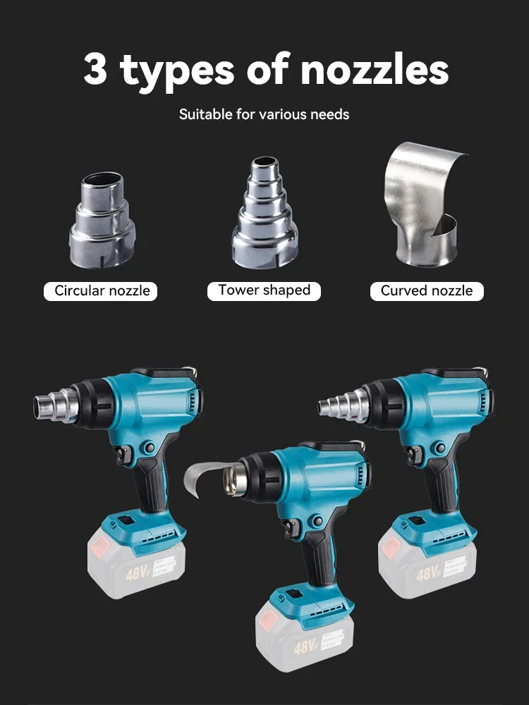 Cordless Hot Air Tool for 18V 20V BL1830 Battery 350W Rated 990&deg;F Hot Air Tool Kit With LED Display