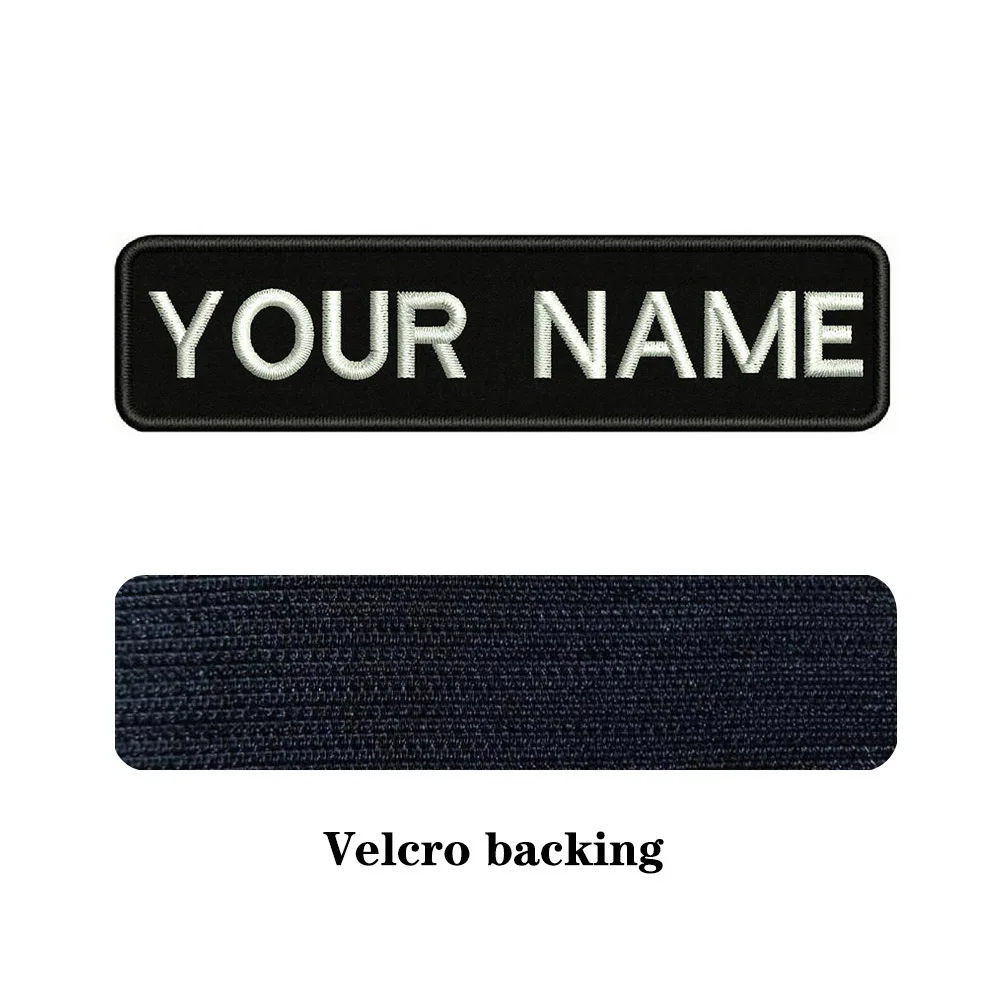 Embroidery Custom Name Text Patches Stripes Iron On Badge 10X2.5cm embroidered patches