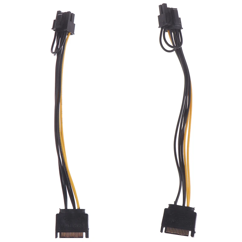 1pc 15핀 SATA 케이블(수) - 8핀(6+2) PCI-E 전원 케이블 20cm(그래픽 카드용) 고속 데이터 전송, 내구성 및 플러그인 기능 포함