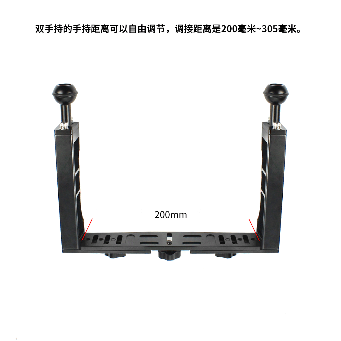 Aluminium Legierung Unterwasser Griff Stabilisator Tablett für Kamera Gehäuse Fall Tauchen Fach Halterung für GoPro DSLR Smartphones – Detail 18